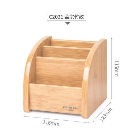 Multifunctional pen holder wooden storage box office study desktop pen holder storage box student pen holder finishing box