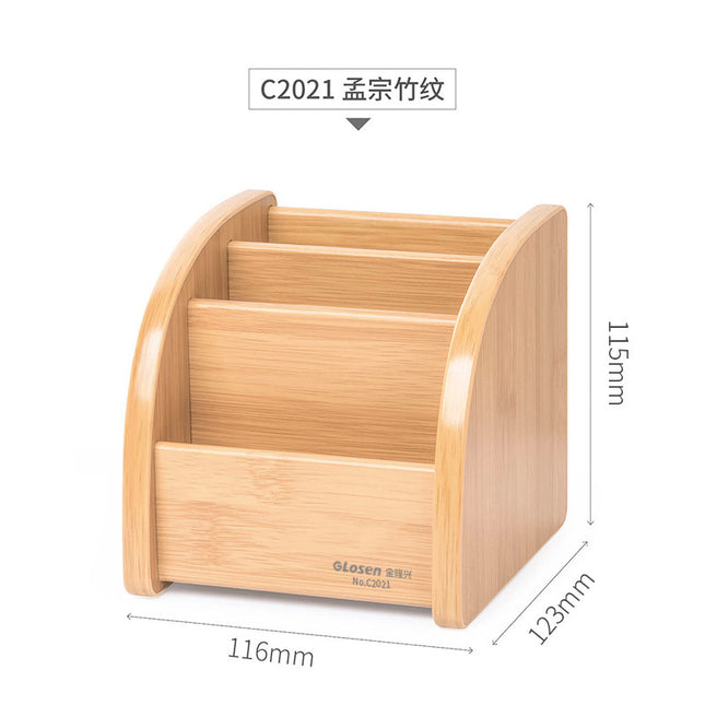 Multifunctional pen holder wooden storage box office study desktop pen holder storage box student pen holder finishing box