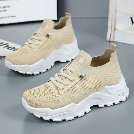 Shoes for Women, Versatile Summer Mesh Breathable Casual Shoes, Cross-Border Large Size Women's Single Shoes, Thick-Soled Comfortable Sports Shoes