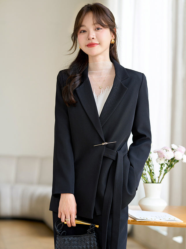 Beige Suit suit Women's 2024 New Autumn and Winter Professional Fashion Temperament Goddess Fan Fashion Personality Casual Suit