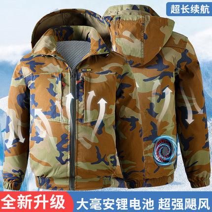 Summer Cooling Air-conditioning Clothing Camouflage Clothing Summer-heat Protection Workplace Workers Labor Protection Clothing Workwear Unisex Outdoor Work Clothes for Men and Women
