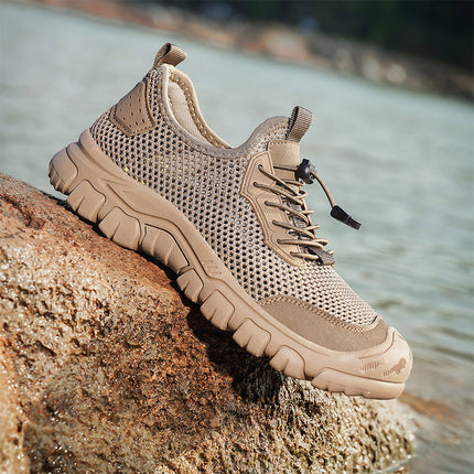 Mesh shoes men's 2025 new summer breathable sports casual shoes men's outdoor hiking hiking shoes plus size 46