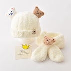 Half velvet bear two-piece set [white]]