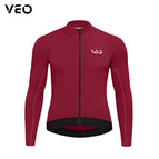 Men's warm cycling top-burgundy / M