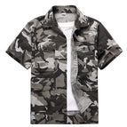 Gray and white floral short-sleeved top / 165【 47.5-55kg 】
