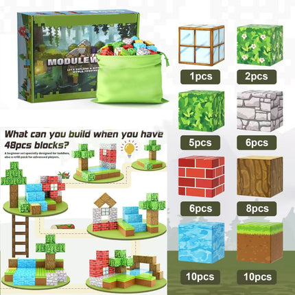 Cross-border My Magnetic Cube World Magnetic Suction Stone Building Blocks Children's Gift Educational Assembled Boy's Toy Interactive