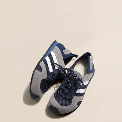 Genuine Leather Thick-Soled Women's Sneakers 2025 Autumn and Winter Mesh Breathable Outdoor German Training Shoes Versatile Casual Jogging Sports Shoes