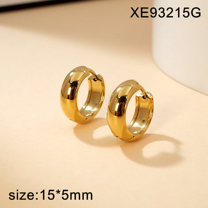 Hot-Selling Titanium Steel Simple Polished Minimalist Earrings, Light Luxury, High-End Fashion, Large Hoops, Versatile Earrings for Men and Women