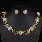 18k gold necklace + earrings gold ab