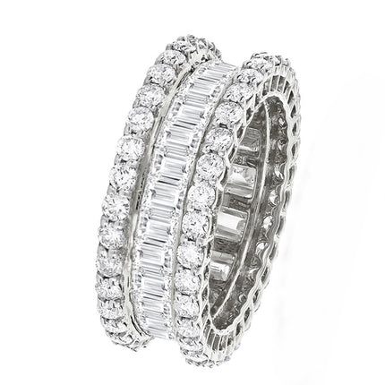 Luxury multi-row 3A zircon micro-inlaid full diamond ring eternal ring jewelry phantom r4575