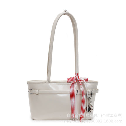 Spring New Korean Style Simple Niche Underarm Vegetable Basket Bag High-grade Texture Oil Wax Leather Fashion Shoulder Bag for Women