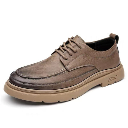 [Counter] Men's Business Casual Shoes, Soft Soles, Versatile Cowhide Shoes, Non-Slip Fashionable Lace-Up Shoes