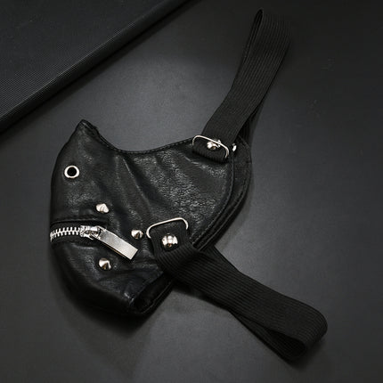 European and American Cross-border New Carnival Party Leather Mask Personalized Zipper Mask Punk Trend Retro Men's Mask