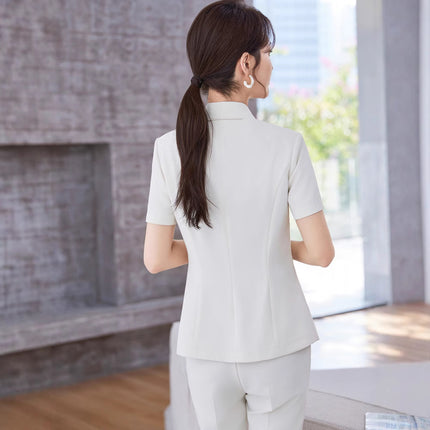 High-end professional suit suit female summer jewelry store customer service beauty salon overalls hotel front desk sales department tooling