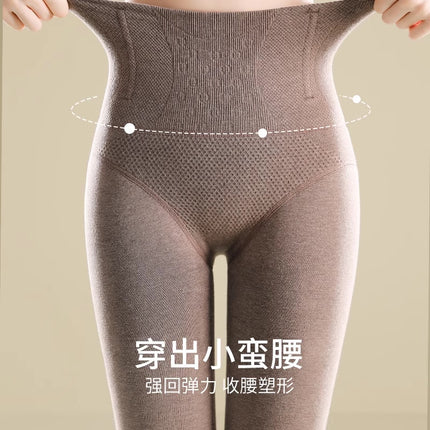 Tall lengthened warm bottoming pantyhose women's autumn and winter can be worn outside the fleece-lined thick pressure thin leg socks wholesale