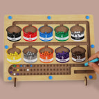 Magnetic color sorting board with holes