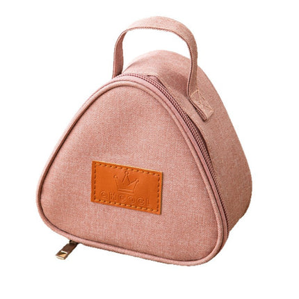 Triangular Lunch Box Handbag Polyester Rice Ball Insulated Lunch Box Bag Thickened Aluminum Foil Office Worker Lunch Bag Student Lunch Bag