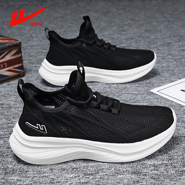 Huili Men's Shoes New Breathable sneaker Mesh Student Running Men's Fashionable Shoes Light Soft Sole Autumn White Shoes