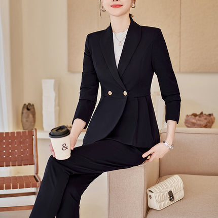 Suit suit Women's Autumn New Business Wear Fashion Elegant Goddess Fan Suit Dress Hotel Manager Work Clothes