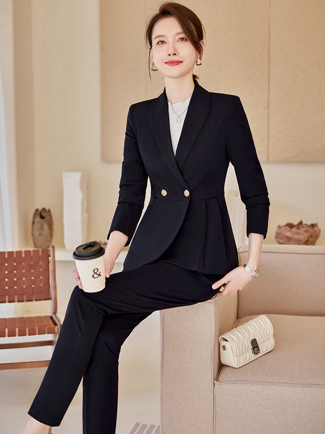 Suit suit Women's Autumn New Business Wear Fashion Elegant Goddess Fan Suit Dress Hotel Manager Work Clothes