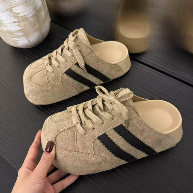 Thick-soled Baotou Half-tow Women's Outwear Birkan Shoes 2025 New Spring and Summer Slip-on Casual German Training Shoes All-match Single-layer Shoes