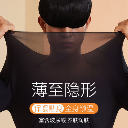[Set] Men's Ultra-Thin Thermal Underwear Set, Large Size Plus Fat, Heated Clothing, Autumn Clothes and Long Pants