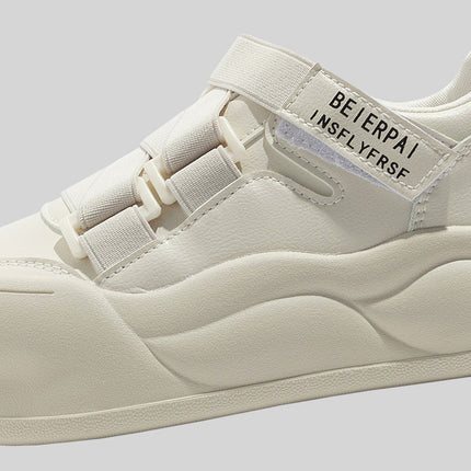 Bell Cold-Adhesive White Sneakers with Velcro Straps, Casual Women's Shoes, Fashionable and Versatile, 2026 Spring New Thick-Soled Shoes