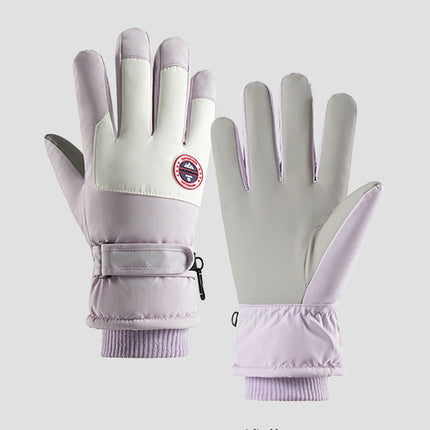 Ski Gloves for Men and Women in Winter, Outdoor Cycling, Windproof, Cold-Proof, Anti-Slip, Touch Screen Gloves, Fleece-Lined, Thickened, Warm Gloves