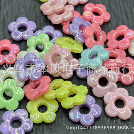Acrylic light color plated AB colorful diy children beaded material candy AB colorful beads jewelry accessories
