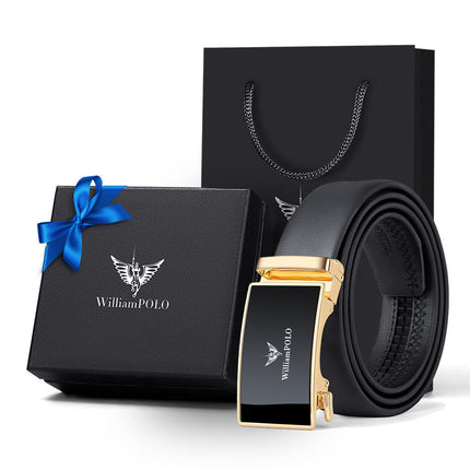 King Paul Belt Men's High-end Genuine Leather Belt Automatic Buckle All-match Simple Mirror Belt Guangzhou Belt