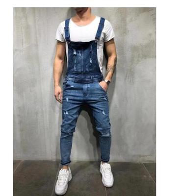 Men's Fashionable Jeans Trousers Cross-Mirror Denim Pants Shorts Wish Tear Strap