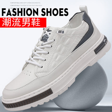 2023 new men's shoes sports casual inner height men's leather shoes small white shoes fashion trend men's shoes wholesale