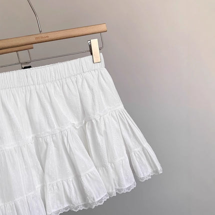 French Skirt Women's Spring 2025 New Anti-walking Sweet All-match Slimming Age-reducing White A- line Skirt