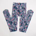2515 blue gray socks small flowers / Printed pantyhose free size