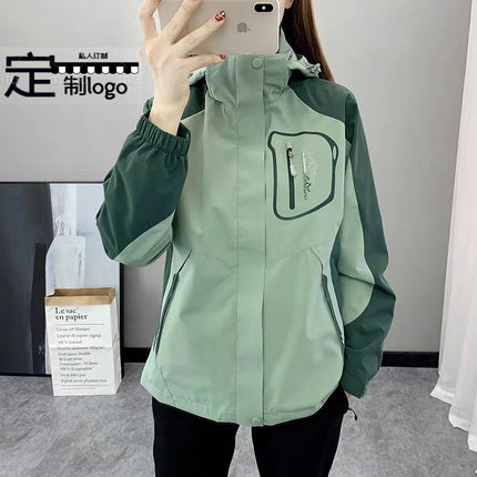 Jacket Women's Autumn and Winter Three-In-One Detachable Windproof and Waterproof Mountaineering Clothing Outdoor Skiing and Camping Style Same Style for Men and Women