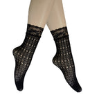 35 black floral gauze / Free size