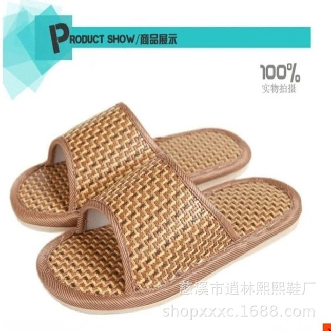 Summer Bamboo Woven Rattan Woven Sandals Street Stall Home Indoor and Outdoor Men and Women Couples Mat Slippers Wholesale