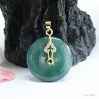 Emerald blue water peace buckle xiangyun pendant (without chain) fc 4111702 / About 23mm