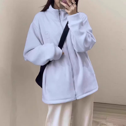 Winter Fleece Jacket for Women, Softshell Jacket with Inner Lining, Stand Collar, Lamb Wool Sweatshirt, Autumn Style, Inner Layer, Winter Style, 2025 New Model