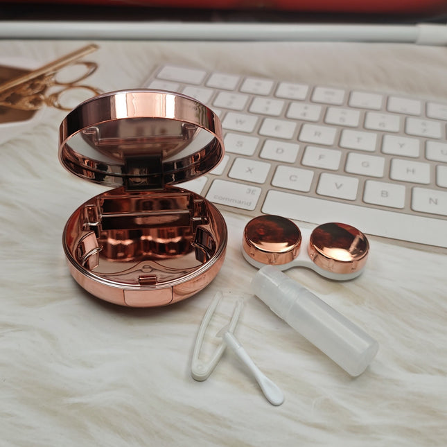 Simple constellation quicksand contact lens case contact lens storage box round companion box coated double box wholesale