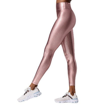 Ebay Amazon Cross-Border Yoga Pants New High-Waisted European Station Gold-Stamped Solid Color Casual Pants Pencil Pants Leggings