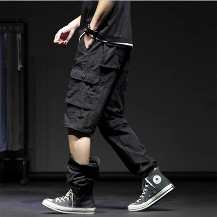 Spring and Summer Thin Cargo Pants for Men and Women, Quick-Drying Pants, Removable Two-Section Pants, Plus Size Elastic Multi-Pocket Casual Pants