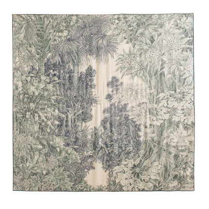 New Style Women's Silk Wool Scarf, Retro Printed Square Scarf, Sun Protection and Warm Neck Scarf, Dual-Use Decorative Scarf