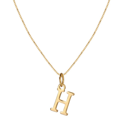 Cross-border Amazon Hot Sale Simple Stainless Steel Letter Pendant Necklace Women Alloy Box Chain 26 Letter Clavicle Chain