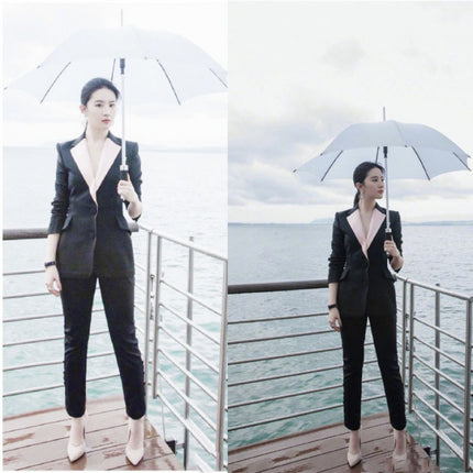 Professional Women's Suit Set for Autumn, Fashionable Socialite Goddess Style Work Attire Formal Wear