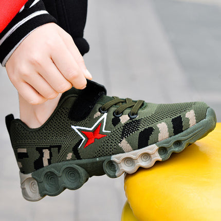 Summer Camp Children's Military Training Camouflage Activity Shoes Boys' Shoes 2025 New Double Mesh Breathable Student Cross-Border Hot Item