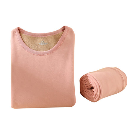 Cotton Wool Silk Derong Ab Side Men's and Women's Couple Thermal Underwear Set Heating Autumn Clothes and Pants Set Plus