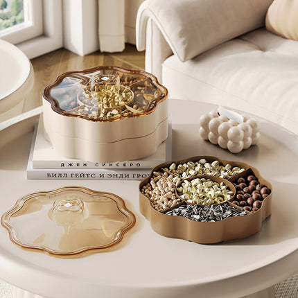 Living Room Sub-format Dried Fruit Plate Household Nut Candy Box with Lid Wedding Festive Dried Fruit Snack Storage Box for Hair