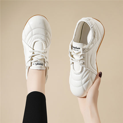 (Out-Of-Stock Items Not Restocked) Brand German Training Shoes for Women, 2026 Spring New Model, Flat Soft Sole, Lightweight Sports Casual White Shoes