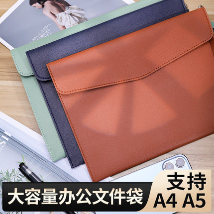 A4 leather file bag with portable A5 briefcase file bag advertising file bag custom contract bag printable logo